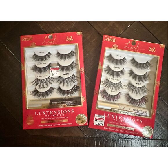 Kiss Black and Glittet Luxtensions Collections Lashes With Glue New - Picture 1 of 4